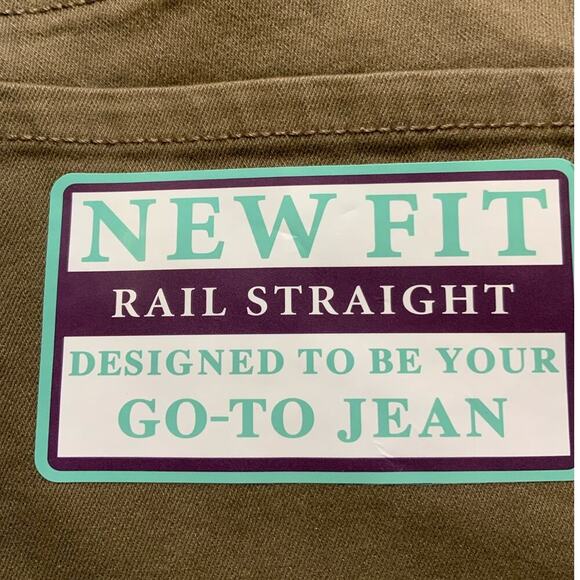 Gloria Vanderbilt Khaki Pants Women 14 Mid Rise Rail Straight Leg Stretch Casual - Picture 13 of 14